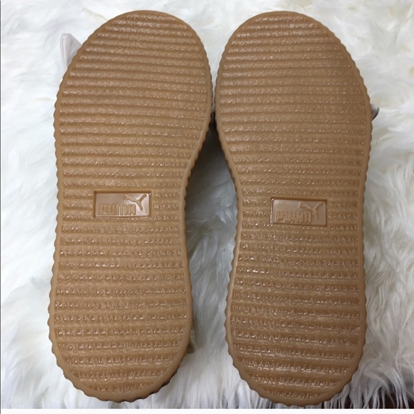 Fenty By Rihanna Puma Bow Lace Up Cream Creepers - Picture 6 of 7